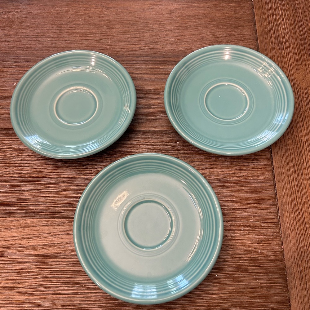 3 Fiesta Saucer Plates.